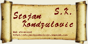 Stojan Kondžulović vizit kartica
